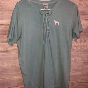 laced blue vs PINK short sleeve